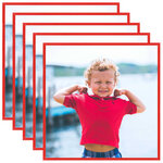 vidaXL Collage de cadres photo 5 Pièces au mur table Rouge 40x40 cm MDF