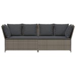 vidaXL Canapé de jardin avec coussins Gris Résine tressée