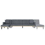 vidaXL Canapé-lit en forme de L gris 271x140x70 cm velours
