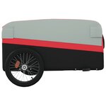 vidaXL Remorque de vélo noir et rouge 45 kg fer