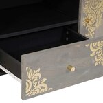 vidaXL Meuble TV Gris et or 105 x 33.5 x 46 cm Bois de manguier massif