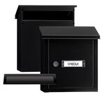 Pack Bouche d'entrée + Boîte aux lettre en acier  V4034  Fente 23 x 3 cm  Noir