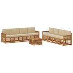 vidaXL Ensemble de canapés d'extérieur 9 pc Naturel et Beige