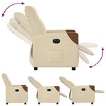 vidaXL Fauteuil inclinable électrique Crème Tissu