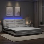 vidaXL Cadre de lit avec LED sans matelas blanc et noir 180x200 cm