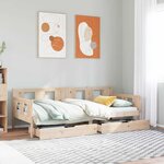 vidaXL Lit de jour avec tiroirs sans matelas 80x200 cm bois massif
