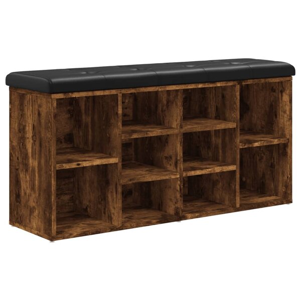 vidaXL Banc à chaussures chêne fumé 102x32x50 cm bois d'ingénierie