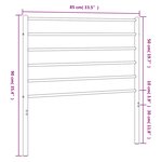 vidaXL Tête de lit métal noir 80 cm