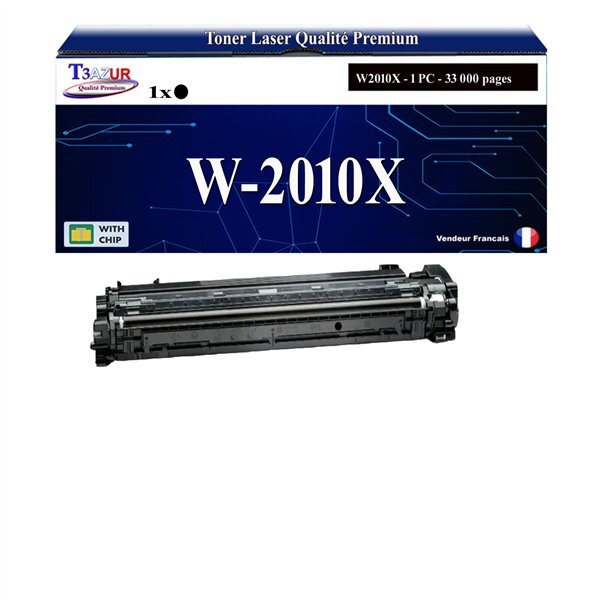 T3AZUR - Toner compatible avec HP Color LaserJet Enterprise M856dn  M856x remplace HP W2010X / W2010A (HP 659X/659A)- Noir