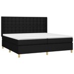 vidaXL Sommier à lattes de lit matelas et LED Noir 200x200 cm Tissu