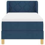 Lit à ressort vidaXL avec matelas - Bleu - 80x200 cm - Tissu