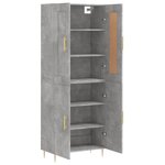 vidaXL Buffet haut Gris béton 69 5x34x180 cm Bois d'ingénierie