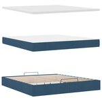 VidaXL Cadre de lit ottoman avec matelas bleu 180x200 cm tissu