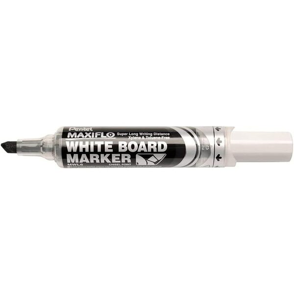 Marqueur Tableau Blanc MAXIFLO MWL6 Pointe Biseautée Large Noir PENTEL