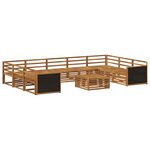 vidaXL Ensemble de canapés d'extérieur 10 pc Naturel