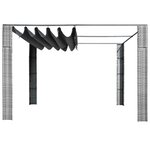 vidaXL Tonnelle et toit Résine tressée 300x300x220cm Gris / anthracite