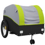 vidaXL Remorque de vélo noir et vert 45 kg fer