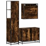 vidaXL Ensemble de meubles de salle de bain 3 Pièces Chêne fumé