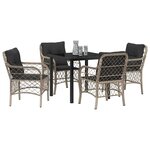 vidaXL Ensemble de salle à manger pour jardin 5 Pièces Gris clair