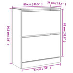 vidaXL Armoire à chaussures blanc 80x34x96 5 cm bois d'ingénierie