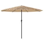 vidaXL Parasol de jardin avec LED et mât en acier marron 324x324x247cm