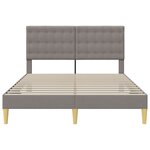 vidaXL Cadre de lit avec tête de lit Taupe 160 x 200 cm Tissu