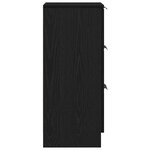 vidaXL Buffet en chêne noir avec tiroir Chêne noir 30 x 30 x 70 cm