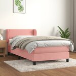 vidaXL Sommier à lattes de lit avec matelas Rose 90x190 cm Velours