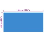 vidaXL Bâche de piscine rectangulaire 450 x 220 cm PE Bleu