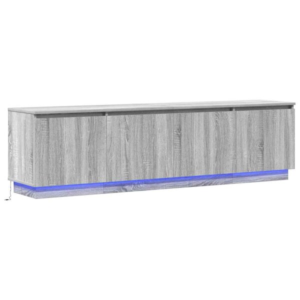 vidaXL Meuble TV avec LED Sonoma gris 180 x 38 x 49 cm