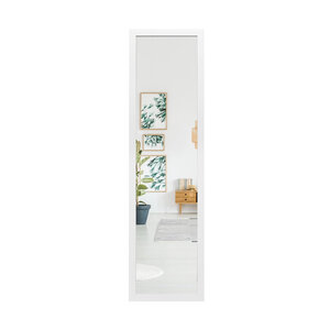 Miroir suspendu porte 33 x 119 cm avec verre incassable design moderne en polystyrène blanc 20_0012842