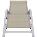 vidaXL Chaise longue textilène et aluminium crème