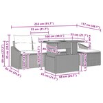 vidaXL Ensemble de salle à manger jardin de 6 pièces avec coussins Rattan poly noir acacia
