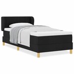 vidaXL Lit à Ressorts avec Matelas Crème 90x200 cm Tissu Noir