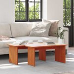 vidaXL Table basse 2 Pièces Marron cire 100 x 69 x 35.5 cm