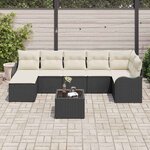 vidaXL Ensemble de canapé de jardin Noir polyrotin