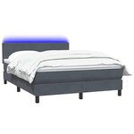 vidaXL Sommier à lattes de lit et matelas et LED gris foncé 160x210cm velours