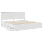 vidaXL Cadre de lit avec tiroir Blanc 200 x 200 cm Bois Ingénierie