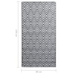 vidaXL Tapis d'extérieur Blanc et noir 80x150 cm PP