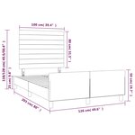 vidaXL Cadre de lit avec tête de lit Marron foncé 120x200 cm Tissu