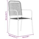 vidaXL Ensemble de jardin 9 pièces en corde de coton noire et acier