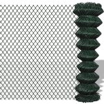 vidaXL Clôture à mailles losangées Acier 1 5x15 m Vert