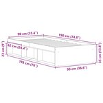 vidaXL Cadre de lit sans matelas sonoma gris 90x190 cm