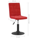 vidaXL Chaises à manger pivotantes lot de 6 rouge bordeaux velours