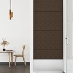 vidaXL Panneaux muraux 12 Pièces Marron 90x30 cm Similicuir 3 24 m²