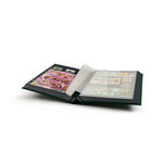 Classeur à bandes pour timbres 64 pages noires. Couleur - Vert