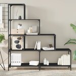vidaXL Bibliothèque à 4 niveaux noir 139x33 5x149 cm bois d'ingénierie