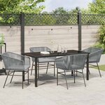 vidaXL Ensemble de salle à manger pour jardin 5 Pièces Gris Poly rotin