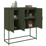 vidaXL Buffet haut vert olive 100 5x39x107 cm acier