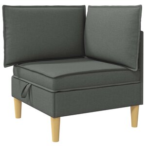 vidaXL Canapé d'angle avec rangement Gris foncé Tissu